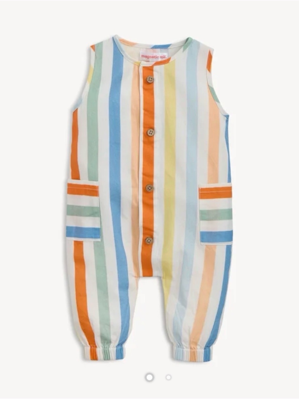 NWT Magnetic Me Multi Stripe Pant Romper Sz 12-18 Months